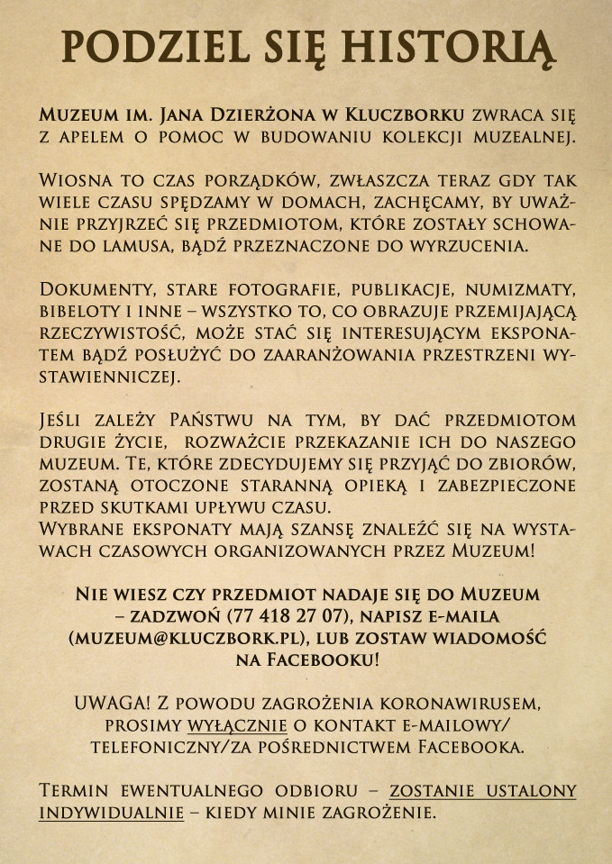 Podziel się historią - apel o pomoc w budowaniu kolekcji muzealnej