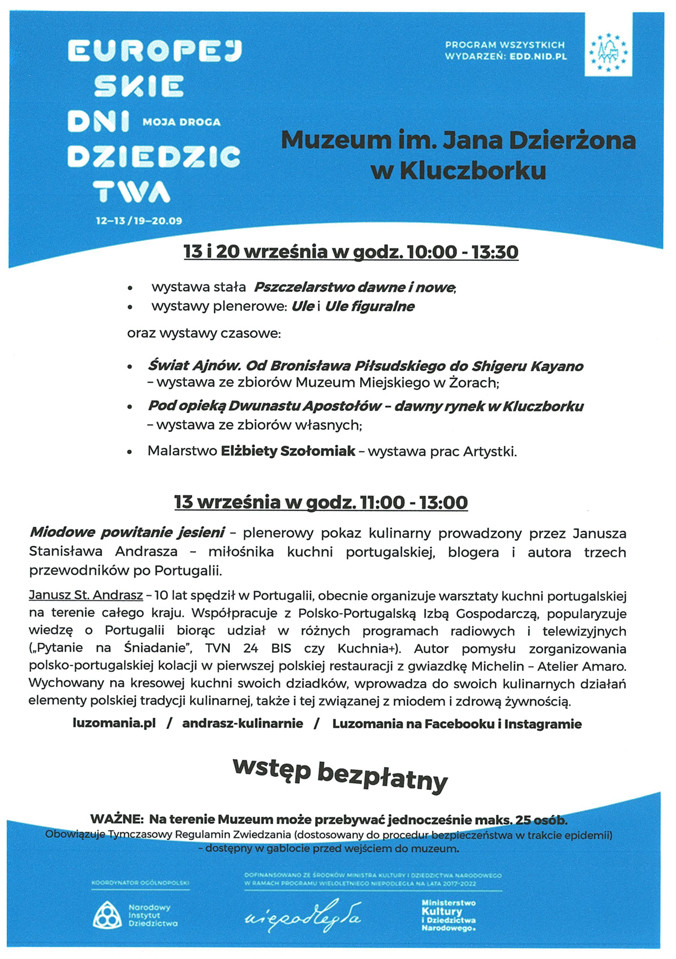 Europejskie Dni Dziedzictwa - plakat wydarzenia