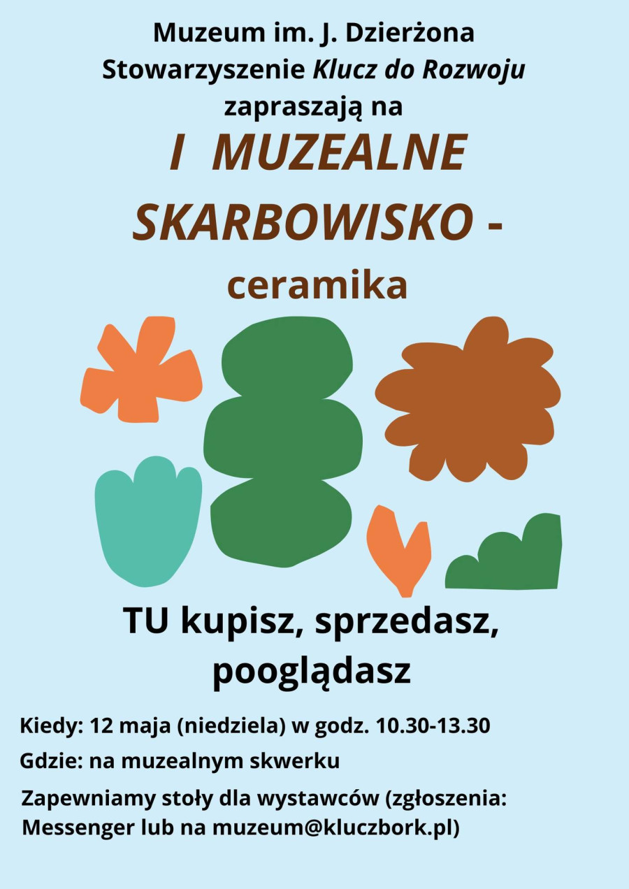 12 maja 2024, 10:30-13:30 Pierwsze muzealne skarbowisko - zapraszamy na muzealny skwerek