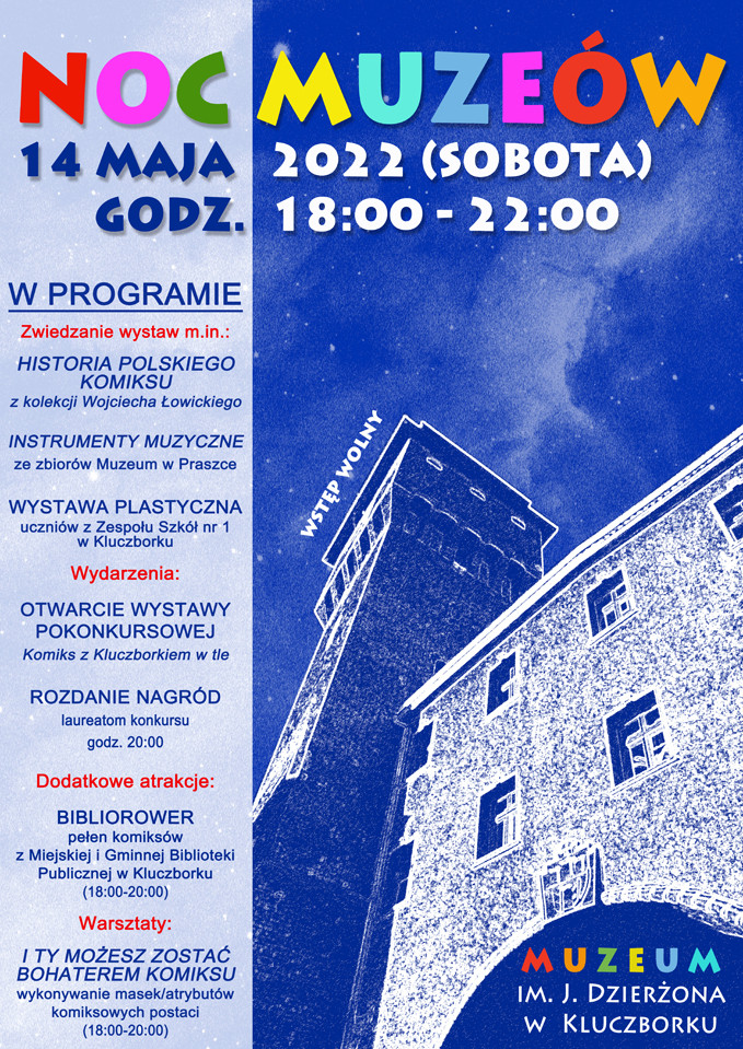 14 maja 2022, w godz. 18.00-22.00 zapraszamy na NOC MUZEÓW!