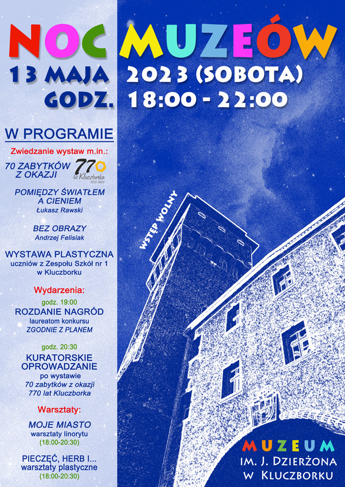 NOC MUZEÓW - 13 maja, godz. 18:00 - 22:00