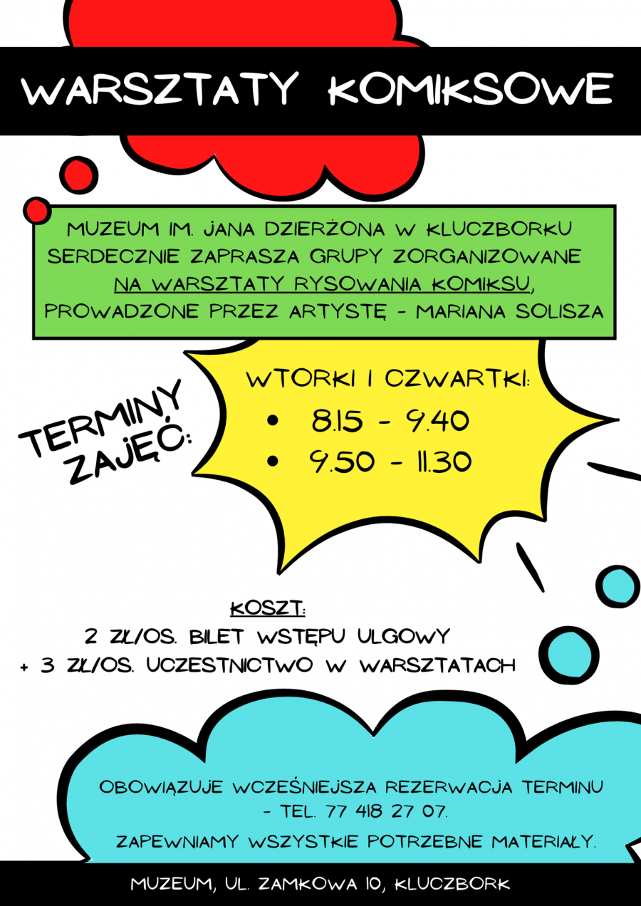 Warsztaty komiksowe - plakat